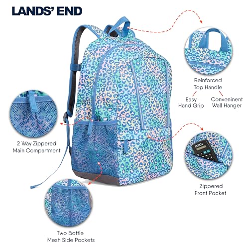 Lands' End Unisex Kids Medium ClassMate Lightweight Durable Elementary School Backpack, Sky Blue - color: Sky Blue