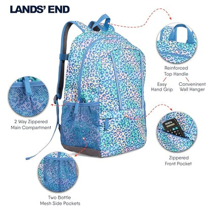 Lands' End Unisex Kids Medium ClassMate Lightweight Durable Elementary School Backpack, Sky Blue - color: Sky Blue