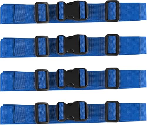 MAGARROW 1.5" Utility Luggage Straps with Buckle Adjustable, 4-Pack (Blue, 1.5 in x 3.2 ft) - color: BLUE, size: 1.5 in x 3.2 ft