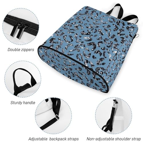 Blue Bling Print Backpack Purse for Women Anti-Theft Bag Fashion Bags Ladies Shoulder Travel Bag - color: Blue Bling Print, size: No Custom