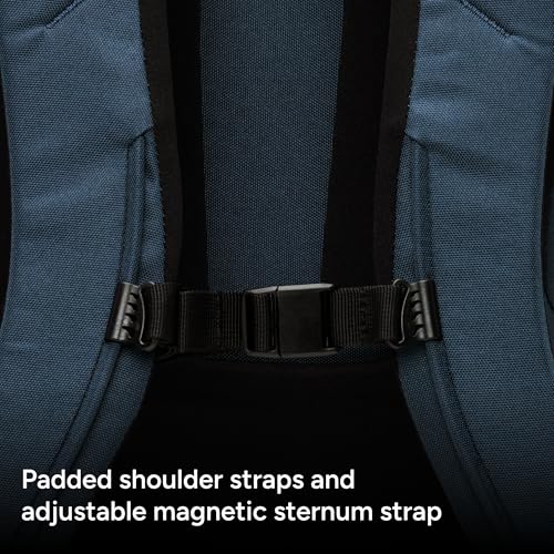 Halfday Roamer All-in-One Travel Backpack: 15” Laptop Compartment, Built-In Shoe/Laundry Pouch (Magnetic Sternum Strap, Padded Shoulder Support), Weekend & Business Trip Carry-on Bag, Marine - color: Marine