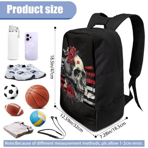 Basketball Backpack With Separate Ball Compartment And Shoes Fit Basketball Volleyball Football - color: Rose Skeleton