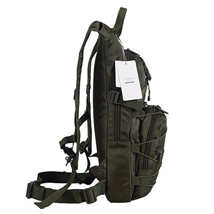 Hydration Backpack with 3L Water Bladder for Hiking and Climbing - color: Army Green