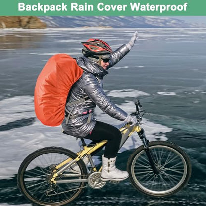 M METERXITY Waterproof Backpack Rain Cover - color: Orange, size: Middle(30L-40L)