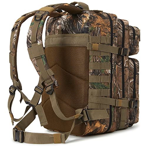 QT&QY 45L Military Tactical Backpacks Molle Army Assault Pack 3 Day Bug Out Bag Hiking Treeking Rucksack… - color: 2.5 Tree Camouflage