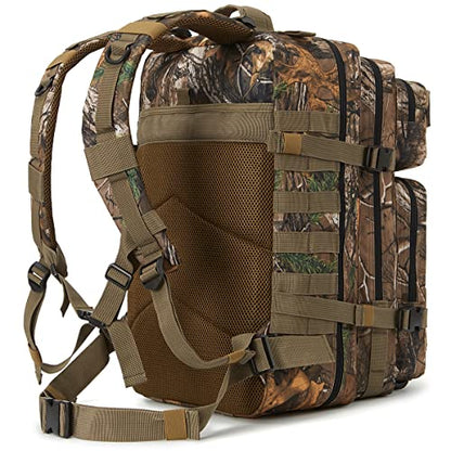 QT&QY 45L Military Tactical Backpacks Molle Army Assault Pack 3 Day Bug Out Bag Hiking Treeking Rucksack… - color: 2.5 Tree Camouflage
