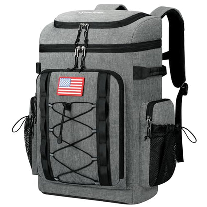 Maelstrom 35/50 Can Insulated Backpack Cooler, Leakproof Soft Lunch Ice Bag - color: Grey, size: 50 Can
