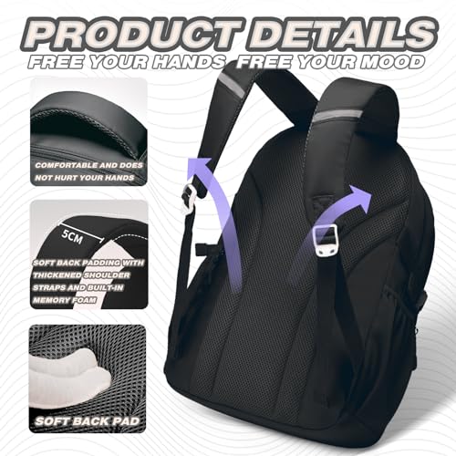School Backpacks for Girls, Middle Schoolbag Elementary Student Bookbag, Large Casual School Daypacks for Teens Girls (Black) - color: Black
