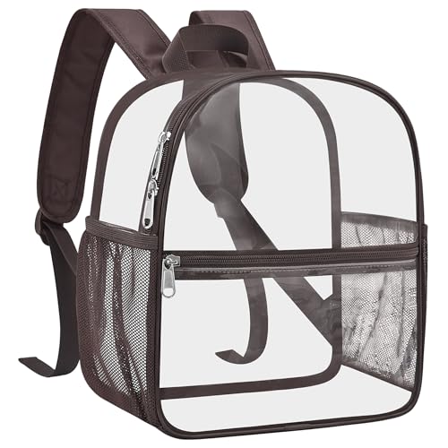 USPECLARE Clear Backpack for Stadium Approved 12×6×12, Water proof Clear Bag for Stadium Events and Concert Work Sport Event - color: Chocolate, style: Small