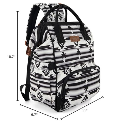 Montana West Wrangler Callie Diaper Bag Backpack with Stroller Straps Multifunction Baby Travel Bag WG2204-9110BK - color: Black