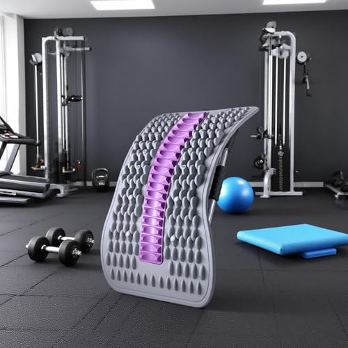 Back Stretcher - Adjustable Multi-Level Support, Ergonomic Arch Design, Muscle Relaxation Tool, Spine Alignment Device | Yoga Stretching Accessory with Pain Reliefs Function for Home, Offices Session - color: Purplee