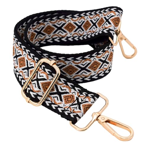 Replacement Purse Strap Shoulder Strap Adjustable Crossbody Strap for Women Crossbody Wide Shoulder Bag - color: Gold Hardware+rhombic Gold
