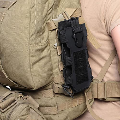 2023 Upgrade Laser Cut Design Molle Radio Pouch Holder & Molle Adjustable Water Bottle Holder 40 oz,Black/Green/Coyote Tan Tactical Bottle Pouch for Backpack Belt - color: Tan