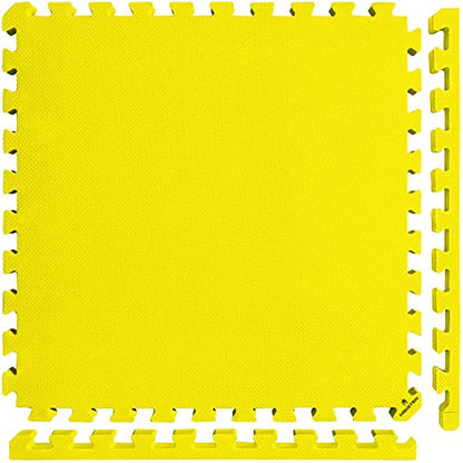 Meister X-Thick 1.5" Interlocking EVA Foam Mats - 2X Cushion for Wrestling, MMA Takedowns & Gymnastics - 2'x2' Tiles - color: Yellow, size: 10 Tiles (40 Sqft)