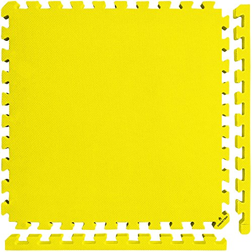 Meister X-Thick 1.5" Interlocking EVA Foam Mats - 2X Cushion for Wrestling, MMA Takedowns & Gymnastics - 2'x2' Tiles - color: Yellow, size: 36 Tiles (144 Sqft)