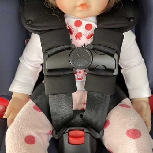 Universal Child Car Seat Chest Harness Clip Universal Safer Belt Clip Buckle Lock Stroller Chest Clip Adjustable Guard for Baby and Kids (Chest Clip and Pad Set-Black) - color: Chest Clip and Pad Set-Black