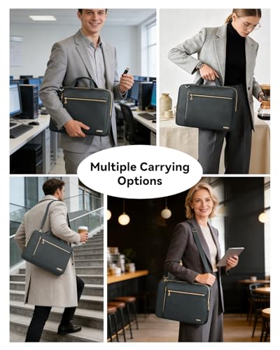 Laptop Case Bag Women Men Computer Sleeve Compatible with MacBook/Dell/HP/Acer/ASUS/LG, Waterproof Shoulder Carrying Briefcase, Grey, 17-17.3 Inch - color: Heather Grey, size: 17.3 inch