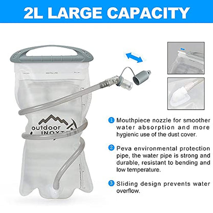 INOXTO Hydration Pack Backpack，18L Hydration Pack Lightweight Water Backpack with 2L Water Bladder Bag Daypack for Hiking Running Cycling Camping Hunting for Women Men