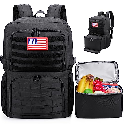 BERTASCHE Lunch Backpack, Laptop Backpack 17 inch for Work w/Insulated Cooler Lunch box for Men Women, Casual Daypack for Travel Commuter Picnic College,Black - size: 17.3 inch-Lunch Box