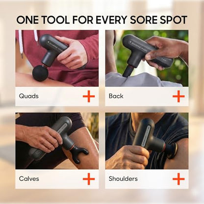 Sharper Image Powerboost Move Aero [New 2026 Version] Mini Deep Tissue Percussion Massage Gun| Muscle Recovery & Pain Relief Massage Tool| Full Body Back & Shoulder Massager| Travel Gift for Men Women - color: Gunmetal Grey