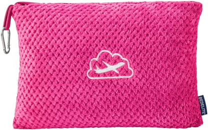 BEDELITE Travel Blanket with Bag, Ultra-Soft Jacquard Fleece Blanket with Luggage Sleeve & Backpack Clip, Airplane Blanket Travel Essentials, Hot Pink - color: Hot Pink