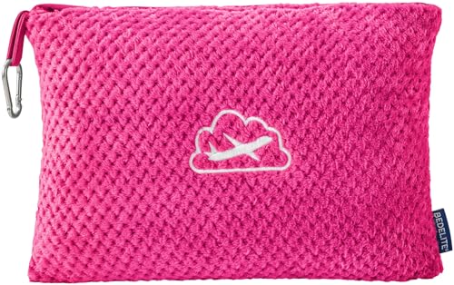 BEDELITE Travel Blanket with Bag, Ultra-Soft Jacquard Fleece Blanket with Luggage Sleeve & Backpack Clip, Airplane Blanket Travel Essentials, Hot Pink - color: Hot Pink