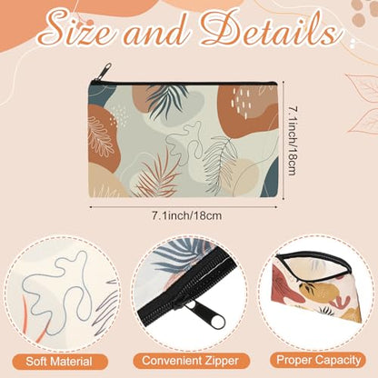 Reginary 20 Pcs Makeup Bags Gifts for Women Canvas Cosmetic Bags with Zipper Bulk Gift for Women Travel Purse Organizer Pouch Accessory, Toiletry Large Capacity, 7 x 4.3 Inch(Boho Leaf) - style: Boho Leaf