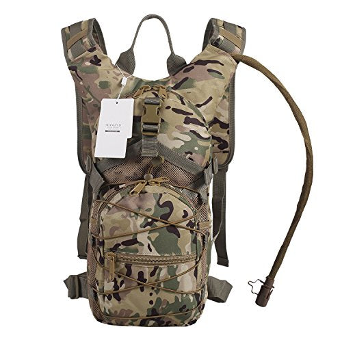 Hydration Backpack with 3L Water Bladder for Hiking and Climbing - color: CP Camo