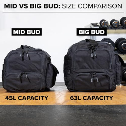 Serious Steel Fitness Heavy Duty 1000D Nylon Duffel Gym Bag (Black - Big Bud) - color: Black, style: Duffel Bag (Big Bud)