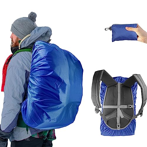 Frelaxy Waterproof Backpack Rain Cover, 10000mm Waterproof Level, Upgraded Ultra-Strong Multilayer Structure, Antislip Cross Buckle Strap, Ultralight Compact Portable, for Hiking, Camping, Traveling - color: Blue, size: S (For 15L-25L backpack )