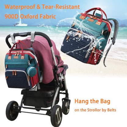 Astro alan Baby Diaper Bags with Changing Station, Waterproof Diaper Bag Backpack for Moms Dads with USB Charging Port, Baby Shower Gifts, Large Capacity diaper backpack, Red-Green-Blue - color: Red-green-blue