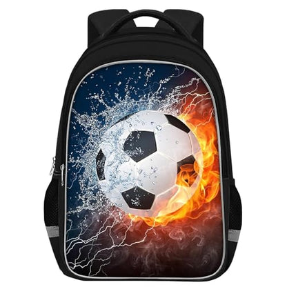 TILYTADLY School Backpack for Boys - Soccer Boys Backpack for Kids Children Teens Elementary Middle School - Students Bag for Ages 6-18,17″Bookbag Multifunctional Large Capacity - color: Soccer-08-backpack Only