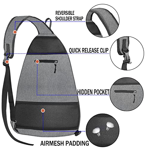 Pickleball Bag - Pickleball Bags for Women Men - Pickleball Backpack - Travel Pickleball Paddle Case, Pickle Ball Bag for Pickleball Paddle Tennis Racket, Protable Pickleball Sling Bag - color: Gray