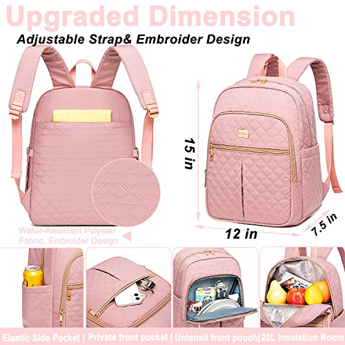 Weitars Lunch Backpack For Women Men,20L Cooler Backpack Insulated Lunch Bag For Women With Side Pockets Waterproof,Meal Prep Backpack,Adult Backpack Cooler For Lunch Picnic Hiking Camping Beach - color: Pink