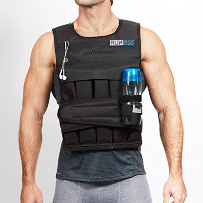 RUNmax 20LBS - 150LBS Adjustable Weighted Vest Wtih Shoulder Pads Option for Men and Women - size: 80lbs