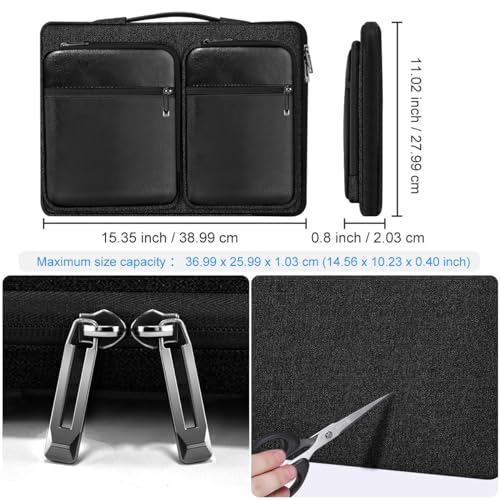 ZINZ 360 Protective Laptop Case 15" 15.6" 16" Sleeve, Water-Resistant Handbag with Straps Compatible with 16" MacBook Neo, MacBook Pro Air 16"/15", XPS 16" and Most 15" 15.6" 16" Notebooks,B01K03 - color: B01k03, size: 15"-16"