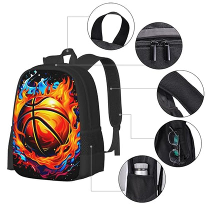 Colorful Basketball Backpack Laptop Travel Bag Adjustable Backpack Print Daypack for Men Women 16.5 In - color: Style 1
