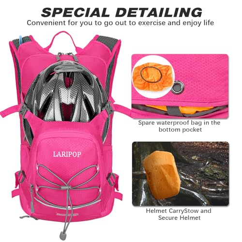 LARIPOP 18L Hydration Backpack with 2L Leak-Proof Water Bladder for Hiking Cycling Running Men Women