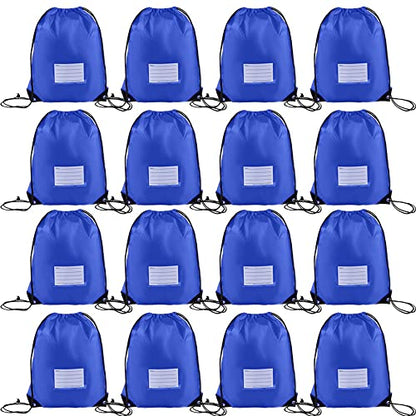 CODOBON 16 Pack Drawstring Bags,Bulk Draw String Backpack, DIY Gym Sports Cinch Bag Sackpack for Women Men, Royal Blue - color: Blue