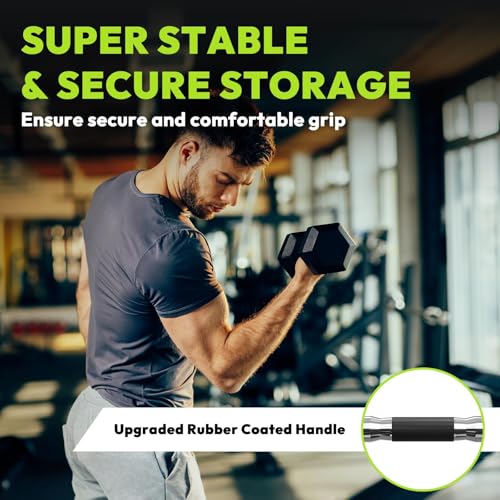 HANDBODE Hex Dumbbell Sets with Rack, 100-165 lb Rubber Encased Dumbbells for Strength Training, Exercise & Fitness, Home Gym Weight Set with Rack - style: 400 lb (30, 35, 40, 45, 50 lb) X 2 & Rack