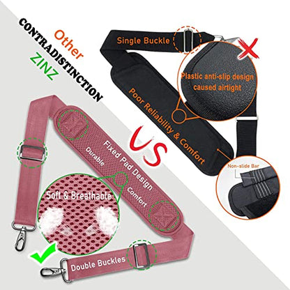 ZINZ Bag Shoulder Strap, Padded Adjustable Shoulder Strap Replacement - color: Pink, size: 57"