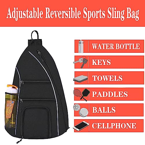Pickleball Bag - Pickleball Bags for Women Men - Pickleball Backpack - Travel Pickleball Paddle Case, Pickle Ball Bag for Pickleball Paddle Tennis Racket, Protable Pickleball Sling Bag - color: Black style 2