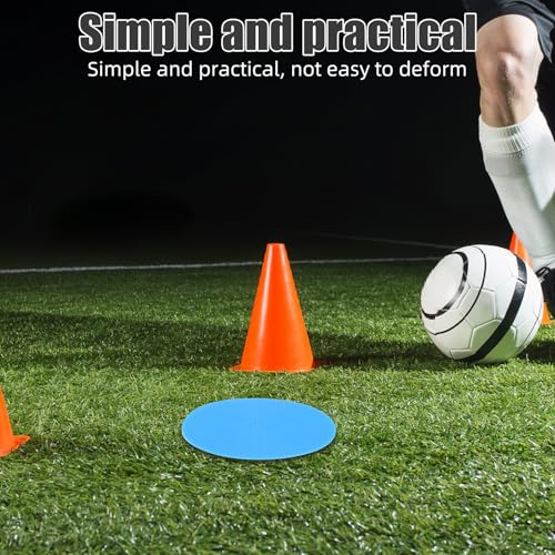 DOITOOL 12pcs Football Training Markers Flat Discs Non-Skid Ground Spot Cones 10cm Multi- for Agility Drills Soccer Field Practice