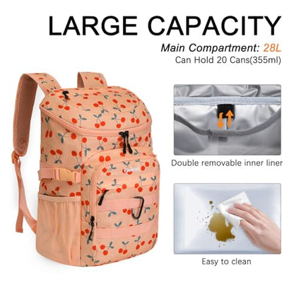 Cooler Backpack Insulated Leak Proof,Small Soft Coolers Bag for Men and Women Camping,Travel,Beach,Hiking,Picnic - color: Brown