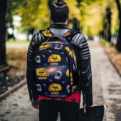 Travel Backpack Purse for Women, Galaxy Space Shiba Inu Dog Cute Laptop Backpack with Tumbler Holder for Nurse Teacher College Work Casual Daypack - color: Pattern (272)