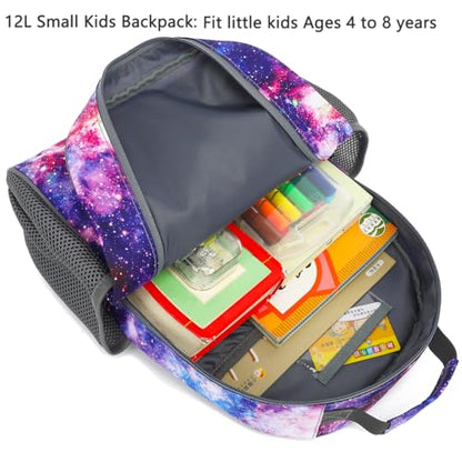 FlowFly Kids Backpack for Toddler Boys Girls, Simple Lightweight Bookbag for Daycare Kindergarten Elementary School Travel, Small Modern Bag (Medium 15''), Galaxy - color: Galaxy, style: Kids Medium: 12l