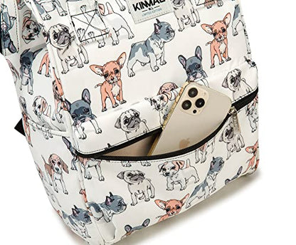 Kinmac Wide Open Style Laptop Backpack College Travel Outdoor Backpack For Laptop Up to 15.6 Inch (Dog) - color: Dog（open Wide）