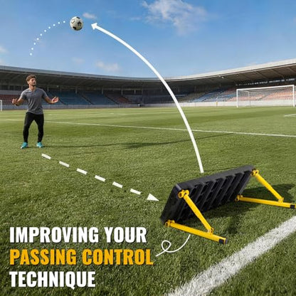 Soccer Rebounder Board - 6-in-1 Portable soccer wall rebounder for Backyard - Dual Surface Soccer Passing Board with 3 Adjustable Angles for Passing & Reaction Skills - Soccer Training Equipment