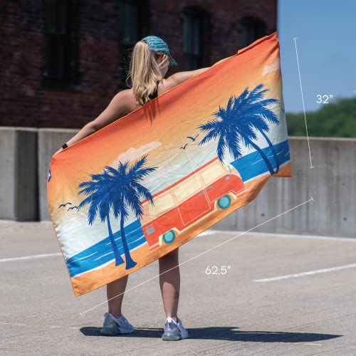 Sprints Athletic Running Towel, Full-Sized, Car Seat Cover - Performance Microfiber (Retro Sunset) - color: Retro Sunset