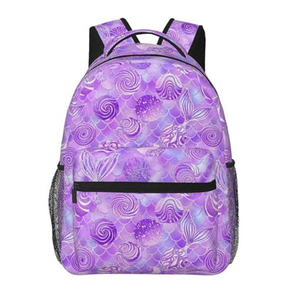 Commuter Laptop Backpack Purple Mermaid Scales, Lightweight Water Resistant Daypack with Inner Pocket for Work, Office - color: Pattern (267)